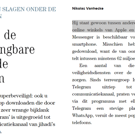 Het moment dat ik dankzij Nikolas Vanhecke de handdoek in de ring gooide